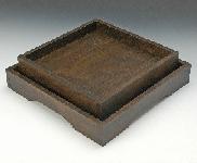 Satz-Tabletts, antik Finish, 5x25x26 cm und 5x30x30 cm